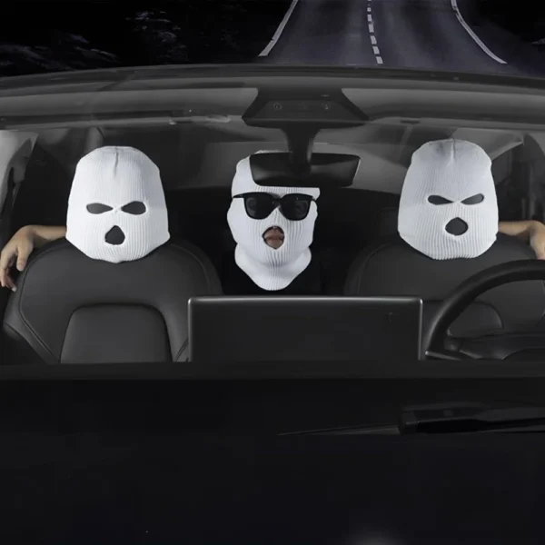 Universal Car Headrest Cover Funny Car Seat Face Mask Ski Mask Wrap Protection Vehicle Front Head Rest Protectors Accessories - Image 6