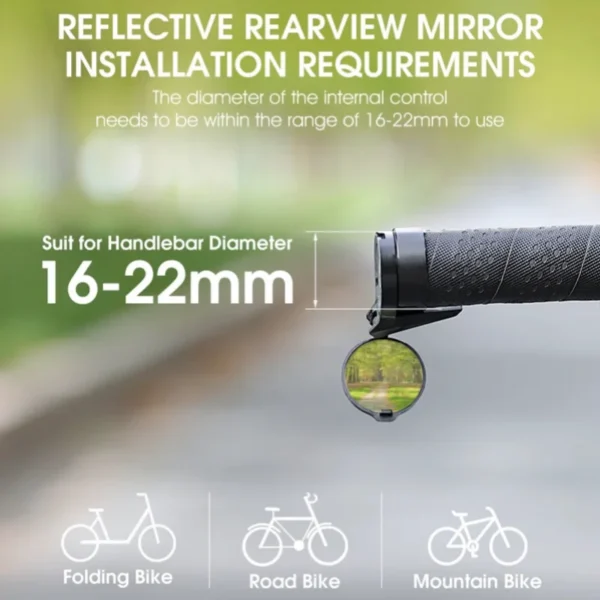 1Pcs/1 Pair Bicycle Rearview Mirror Universal Adjustable Convex Mirrors Rotate Handlebar End Mirror MTB Road Bike Accessories - Image 6