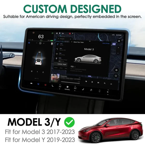 For Tesla Model 3 Y Highland Screen Protector Silicone Frame Display Edge Body Cover Central Control Accessories 2025 2024 2023 - Image 6