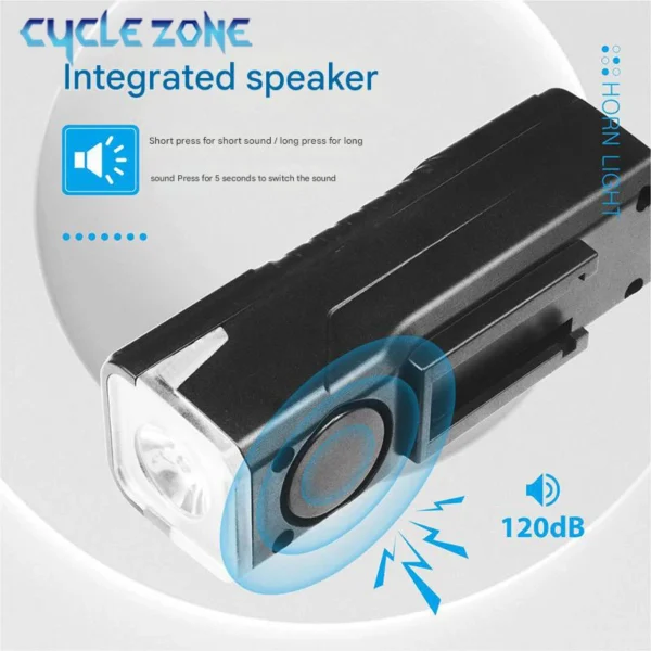 2-in-1 Bicycle Horn Light TYPE-C Rechargeable Bike Headlight Flashlight Bicycle Bell Lantern MTB Front Lamp Cycling Accessories - Image 2
