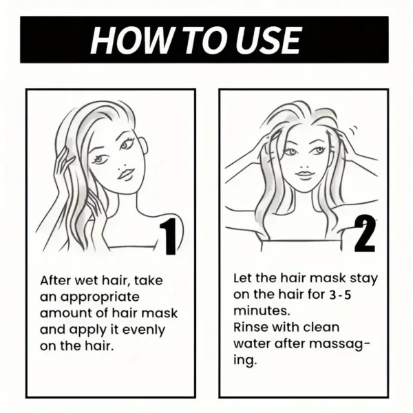 Keratine Magical Hair Mask Protein Straighten Repair Dry Frizzy Damaged Cream Pro Soft Smooth Shiny Deep Moisturizing Care 60g - Image 6