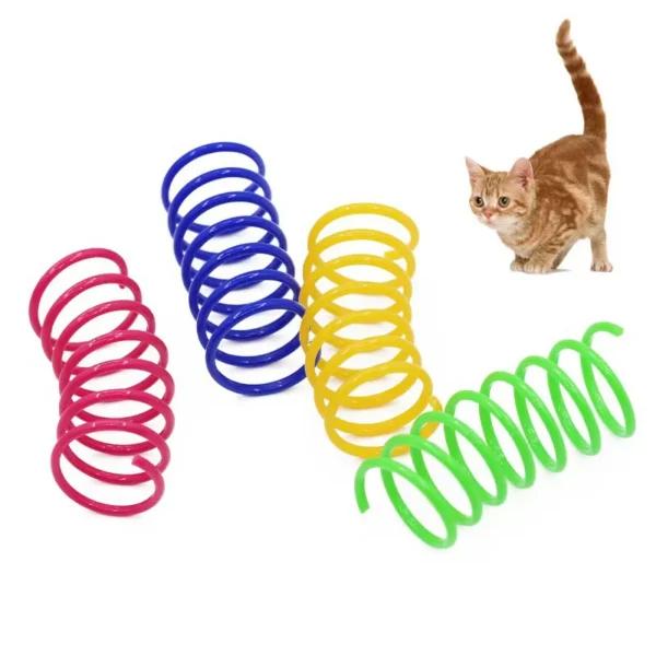Cat color plastic spring cat toy color spring jumping cat toy toy scratch-resistant and bite cat pet supplies - Image 3