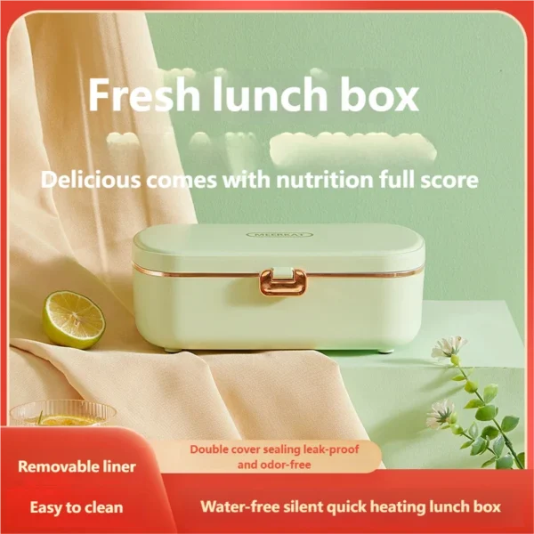 Electric Lunch Box Portable Food Warmer Water Free Bento Box Stainless Steel Food Warmer Office Food Lunch Box Electric Heater - Image 3