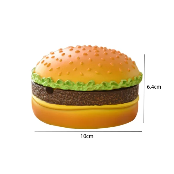 Creative Cute Hamburger Ashtray Home Dust Proof Ashtray Living Room Office Desktop Decoration Ornament for Father's Gift - Image 4