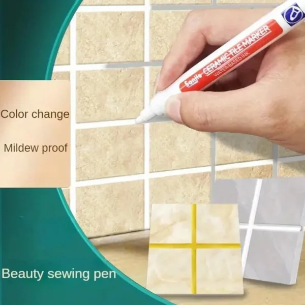 12Pcs White Grout Tile Pen Grout Restorer Pen Renew Repair Marker for Tile Wall Floor - Image 3