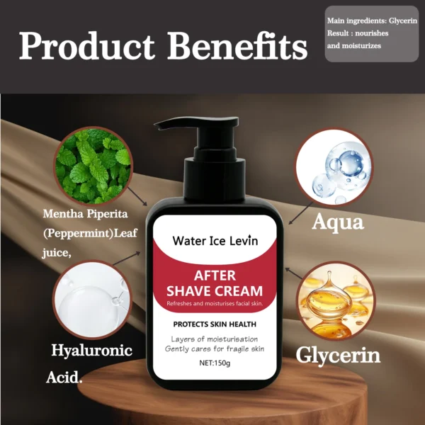 150g Men's Collagen After Shave Cream Firming Lighten Fine Lines Hydrating and Brightening Moisturizing Cream - Image 2