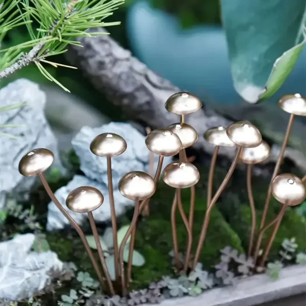 Creative Mini Metal Cute Mushroom Decoration Outdoor Garden Courtyard Decoration Atmosphere Potted Flowers Decoration - Image 5