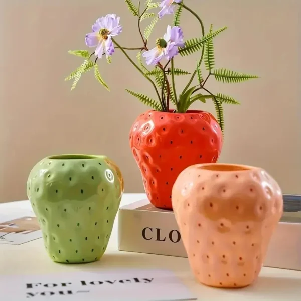 Creative Strawberry Shaped Vase for Flower Arrangement Living Room Home Decoration Decoration Flower Pot - Image 3