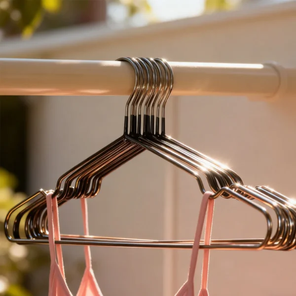 10pcs-Non-Slip Coated Metal Suit Coat Hangers Heavy Duty Clothes Hangers Metal Shirt Jacket Hanger with Round Notches for Dress - Image 7
