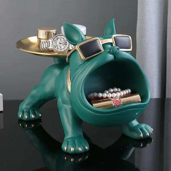 Home Decoration Handsome Bulldog Statue Dog Statue Tray Series Multi Functional Storage Home Decor - Image 4