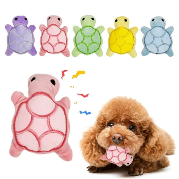 Dog Toy Mini Turtle Plush Chew Toy for Puppies Teething Relief Interactive Bite Resistant Dog Toy Dental Health Safe Fun Play - Image 7
