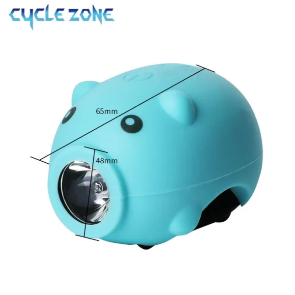 Cute Pig Bicycle Lights Rechargeable Bike Front Light Headlight Night Riding Children Cartoon Pig Lights for Electric Scooter - Image 6