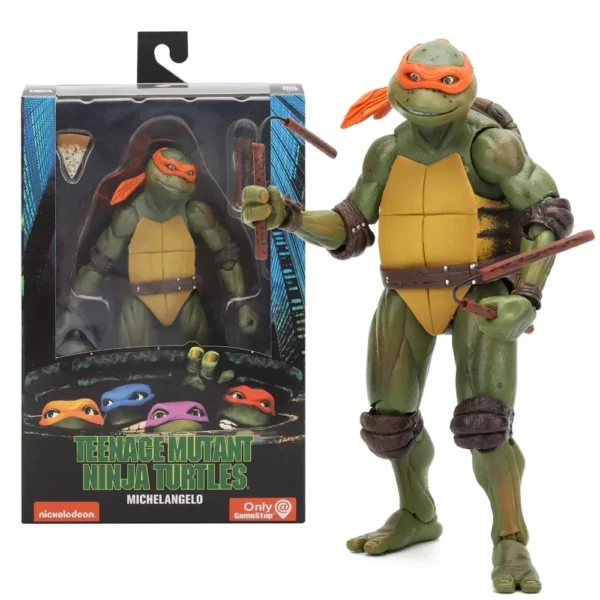Ninja Turtle Anime Action Figure Neca 1990 Film Version Edição limitada, Estátua de PVC Presentes de Aniversário do Menino - Image 4