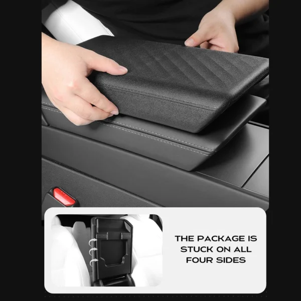 Central Armrest Cover for Tesla Model Y Juniper Launch 2025 Model 3 Highland 2024 TPE Soft Case Center Console Lid Accessories - Image 5