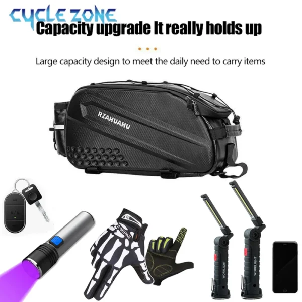Large Capacity Bicycle Bag Bike Rear Seat Bag Multifunctional Shoulder Handbag Rack Bags Waterproof Cycling Seat Saddlebag 10L - Image 6