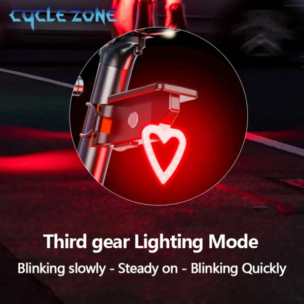 Solar Bicycle Rear Light Smart Sensor Bike Tail Lamp Rechargeable Safety Warning Taillight for Night Riding Cycling Accessories - Image 3