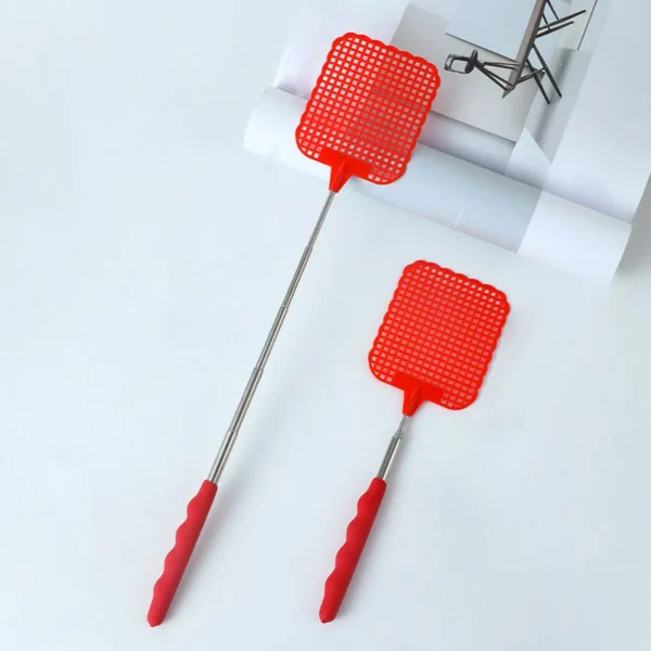 1pc- retractable fly swatter plastic swatter lengthened iron thickened manual household mosquito killing artifact - Image 4