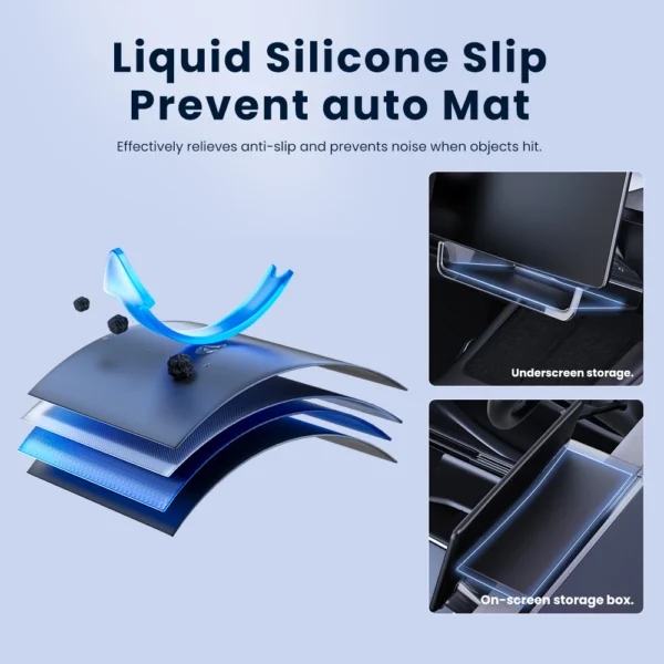 YZ Hidden Screen Storage Box For Tesla Model 3 Y Highland Juniper 2021-2025 Magnetic Magsafe Hidden Large Space Storage Box - Image 5