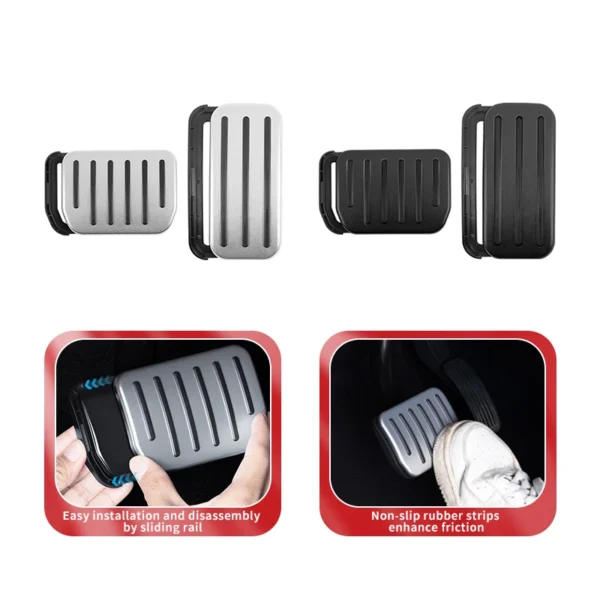 For Tesla Model Y Juniper 2025 Launch 2025-2020 Model 3 Highland 2017-2024 Accelerator Brake Pedal Anti Slip Foot Rest Cover - Image 2