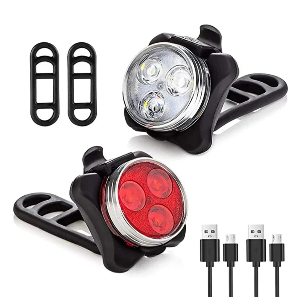 kf-S31aaa808805542fd8710334f0dedbcf2G Bicycle Front Rear Light Bike Warning Taillight USB Rechargeable LED Bike Light Waterproof MTB Cycling Lamp Bike Accessories - Image 1