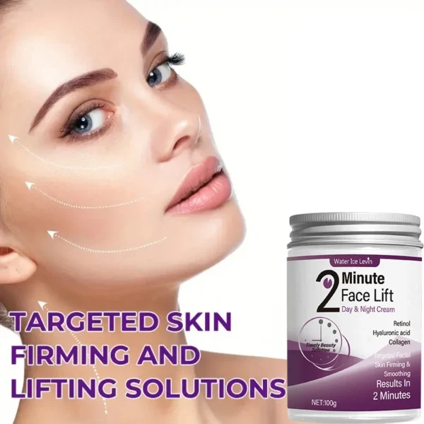 2 Minutes Facial Lifting Day and Night Cream Contains Retinol, Hyaluronic Acid and Collagen - Moisturizing Lotion Suitable for All Light Skin Tone, No Fragrance, Absorption of 2 Minutes - Image 4