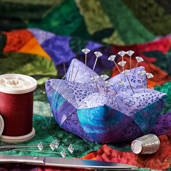 1Box 50Pcs Alloy Pins Transparent Diamond Pin DIY Wedding Bouquet Pins Stitching Needles Plastic Box Sewing Accessories - Image 3