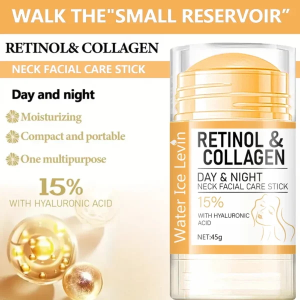 45g Retinol and Collagen Day and Night Neck Cream Facial Stick, Hydrating, Moisturizing, Non-Greasy, Easy to Absorb, Mild and Non-Irritating, Deep Absorption! - Image 5