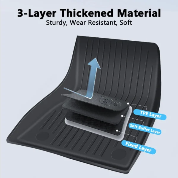 TPE Floor Mats & Cargo Liner All Weather Trunk Mats For New Tesla Model Y Launch 2025+ Juniper Floor Liner Seat Backrest Mats - Image 6