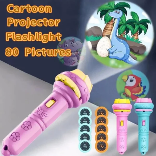 10Pcs Cartoon Projector Flashlight Cards, Creative Kids Flashlight Toy Projector for Children, Bedtime Story Toy for Babies - Image 7