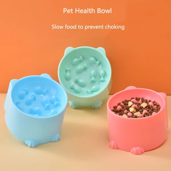New anti-choking and high-neck protection cat bowl slow-food bowl cat dog feeder anti-overturn cat slow-food bowl pet supplies - Image 4