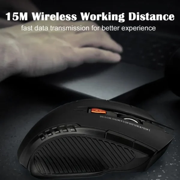 2.4G Wireless Mouse 1600DPI Optical Mouse Computer Gaming Mouse 6 Buttons Wireless Mouse with USB Receiver - Image 4