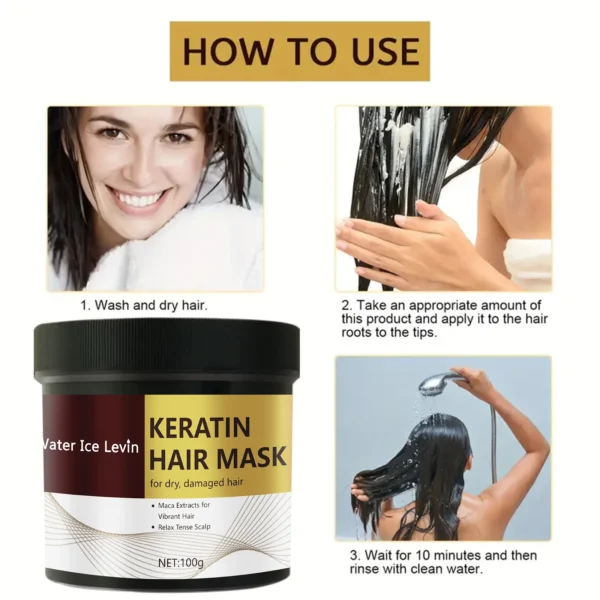 Magical Keratin Hair Mask 5 Seconds Fast Repair Damaged Frizzy Hair Soft Smooth Shiny Straightening Deep Moisturizing Hair Care - Image 5