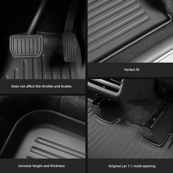 TPE Floor Mats & Cargo Liner All Weather Trunk Mats For New Tesla Model Y Launch 2025+ Juniper Floor Liner Seat Backrest Mats - Image 2