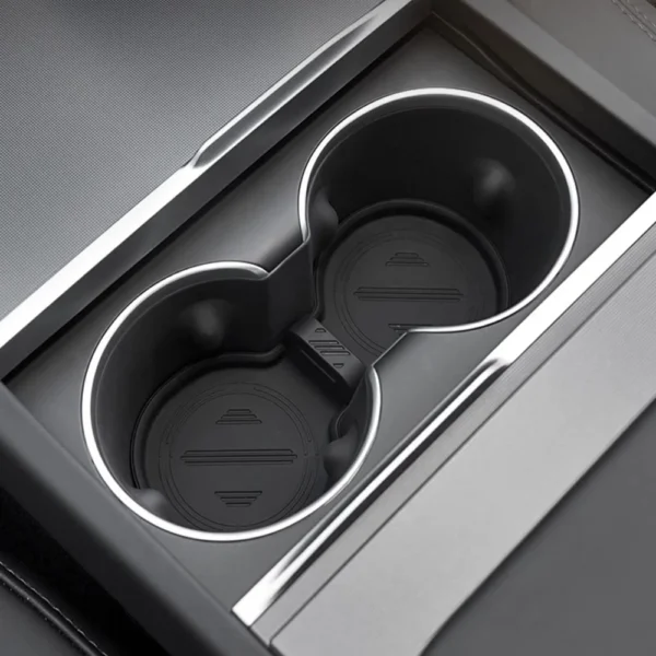 For Tesla Model Y Juniper 2025 Launch Model 3 highland 2024 Water Cup Mat Coasters Slots Non-Slip Waterproof Drink Pad Silicone - Image 3