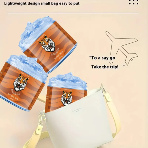 Thai Tiger Oil Cream - Hypoallergenic Deep Moisturizing, Rich in Tobaccoamol and Hyaluronic Acid, 60g, Natural Ingredients, Soothing and Moisturizing, Suitable for All Light Skin - Image 2