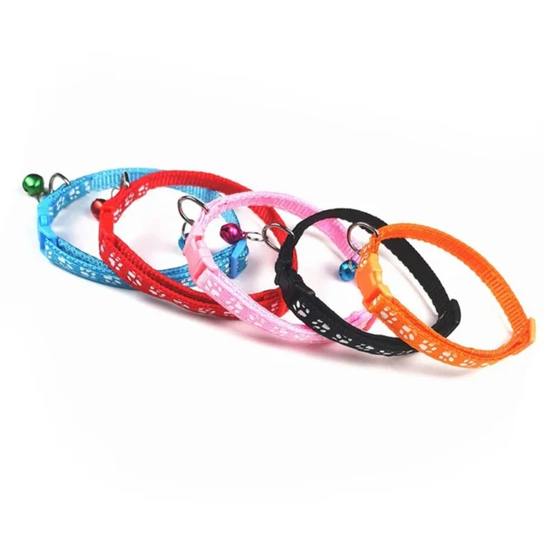 Pet cat bell collar dog print cat collar multiple colors optional necklace ring cat rope collar pet supplies - Image 4