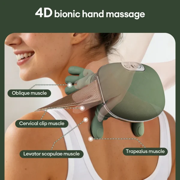 4D Bionic Finger Neck Shoulder Massager Wireless Neck Cervical Trapezius Kneading Massage Shawl Brushless Motor Neck masajeador - Image 4