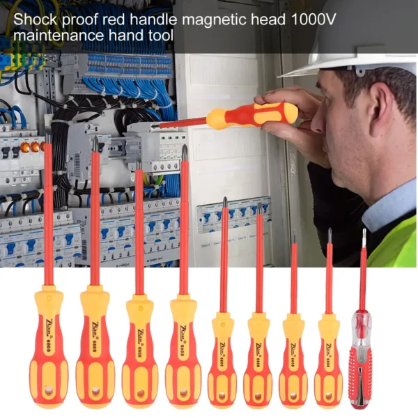 Magnetic Screwdriver Screwdriver Set Insulated Phillips Slotted Bits Electrician For Electrician Hand Tools Multifunctional - Image 2