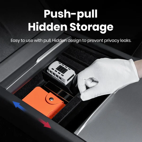 YZ For Tesla Model 3 Highland 2024 Model Y Juniper 2025 Storage Box Center Armrest Hidden Box Cup Holder Organizer Accessories - Image 2