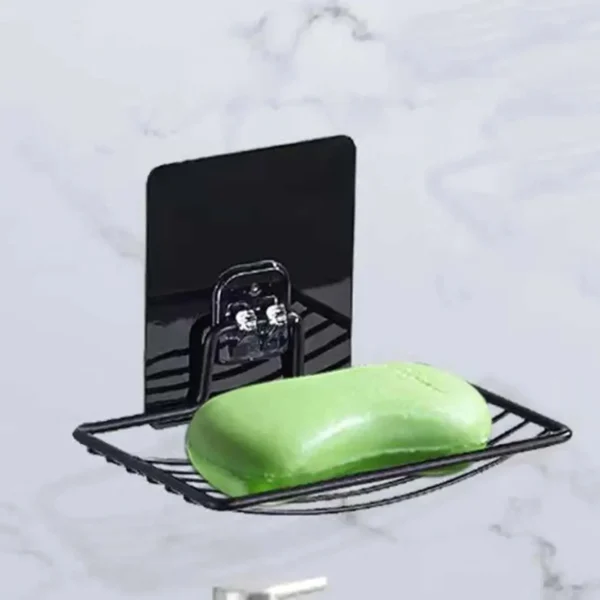 1pc Stainless Steel Soap Rack Soap Box Light Luxury Shelf Punch-free Nail-free Bathroom Single Layer Drain Wall Hanging - Image 1