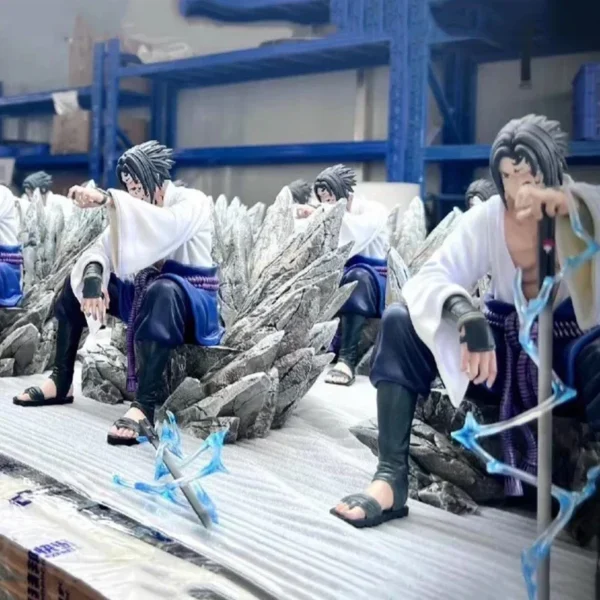 18cm NARUTO Uchiha Sasuke Mantra Seal Action Figure Sitting Pose Pvc Model Statue Collection Decoration Toys Gift Ornaments - Image 3