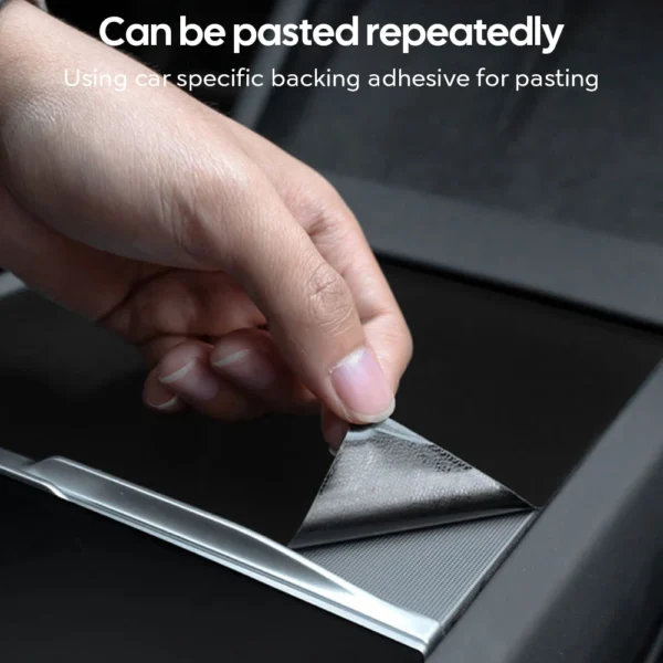 For Tesla Model Y Juniper Launch 2025 Model 3 Highland 2024 Center Console Panel Sticker Suede Film Carbon Wooden Central Cover - Image 2