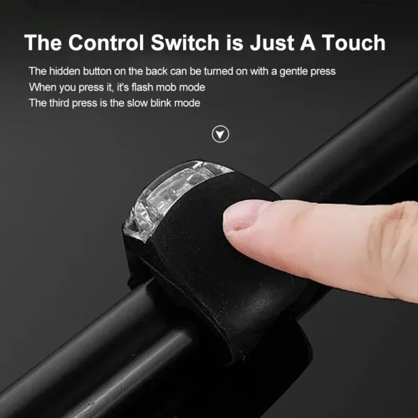 2 PCS Silicone Bicycle Front Rear Light Set Night Riding Safety Warning Taillight Easy to Install Flashlight Headlight Tail Lamp - Image 5