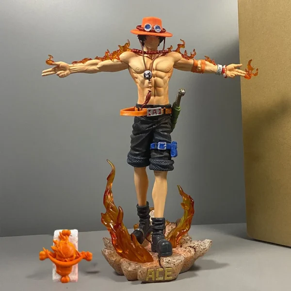 27cm One Piece Anime Ace Figure Portgas D Ace Action Figurine Pvc Model Statue Doll Collection Decoration Toys Gift Ornaments - Image 2