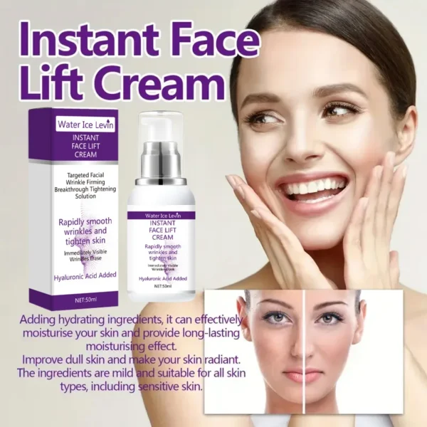 Instant face lift cream with hyaluronic acid for wrinkles. Firming solution. - Image 4