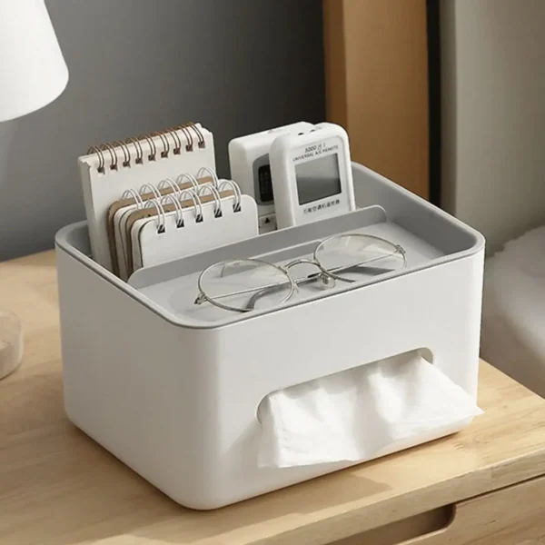 1pc-Tissue Organizer Box Desktop Sundries Storage Tissue Box Remote Control Storage Box Desktop Tissue Holder - Image 5