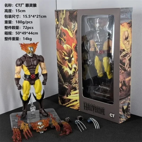 Ct Toys Wolverine Hellverine Figures Hot Mafex 096 X-Men Hell's Fire Action Figurine PVC Statue Collection Model Decor Gift Toy - Image 2
