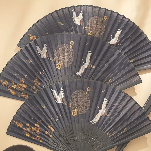 1pc Folding Bamboo Fan Ancient Style Fan Chinese Style Small Fan Dress Decoration Student Gift Fan - Image 4