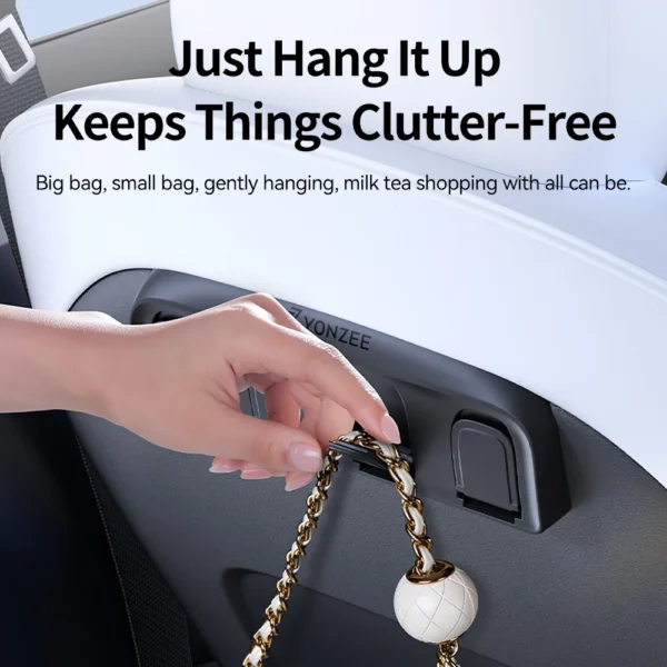 YZ Foldable Car Seat Hooks Hanging Hooks 11 pounds Large Load-Bearing Hook Hanger For Tesla Model 3 Y Juniper Highland 2021-2025 - Image 2