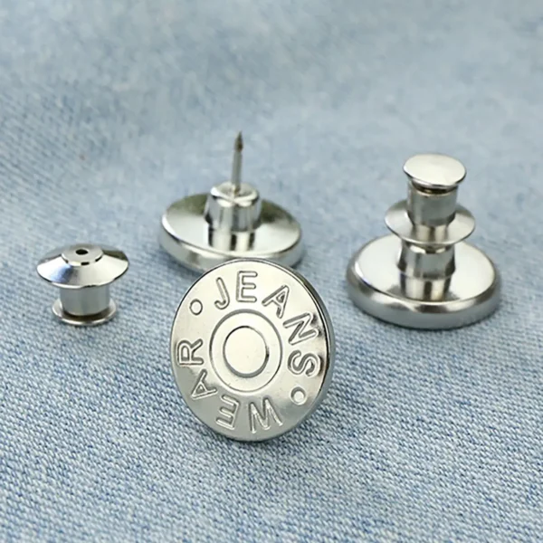 6pcs-Adjustable detachable jeans button Sew free vintage metal button garment button accessory I-button - Image 4